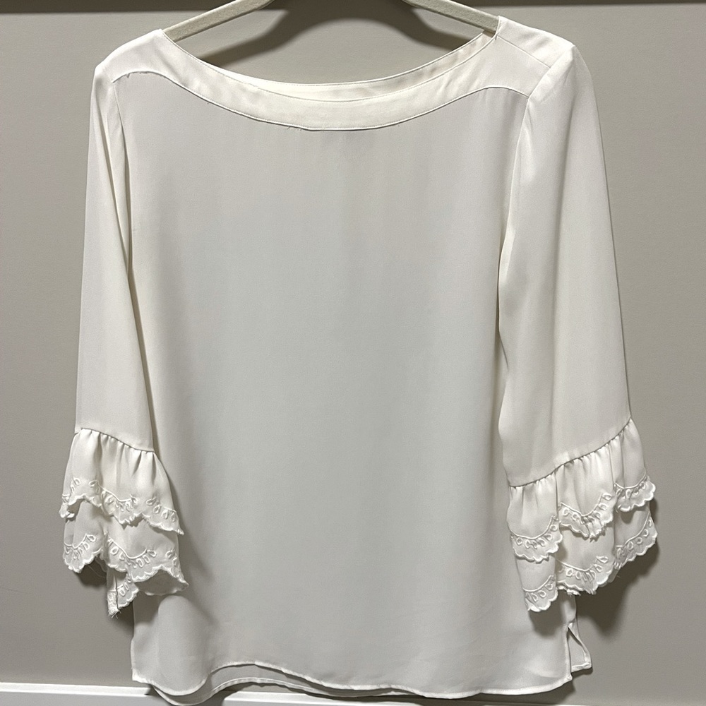 LOFT Dress Top| 3/4 Length Sleeves| w/Lace Detail - Picture 1 of 3